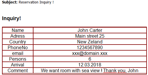 Form To Mail PhP Example